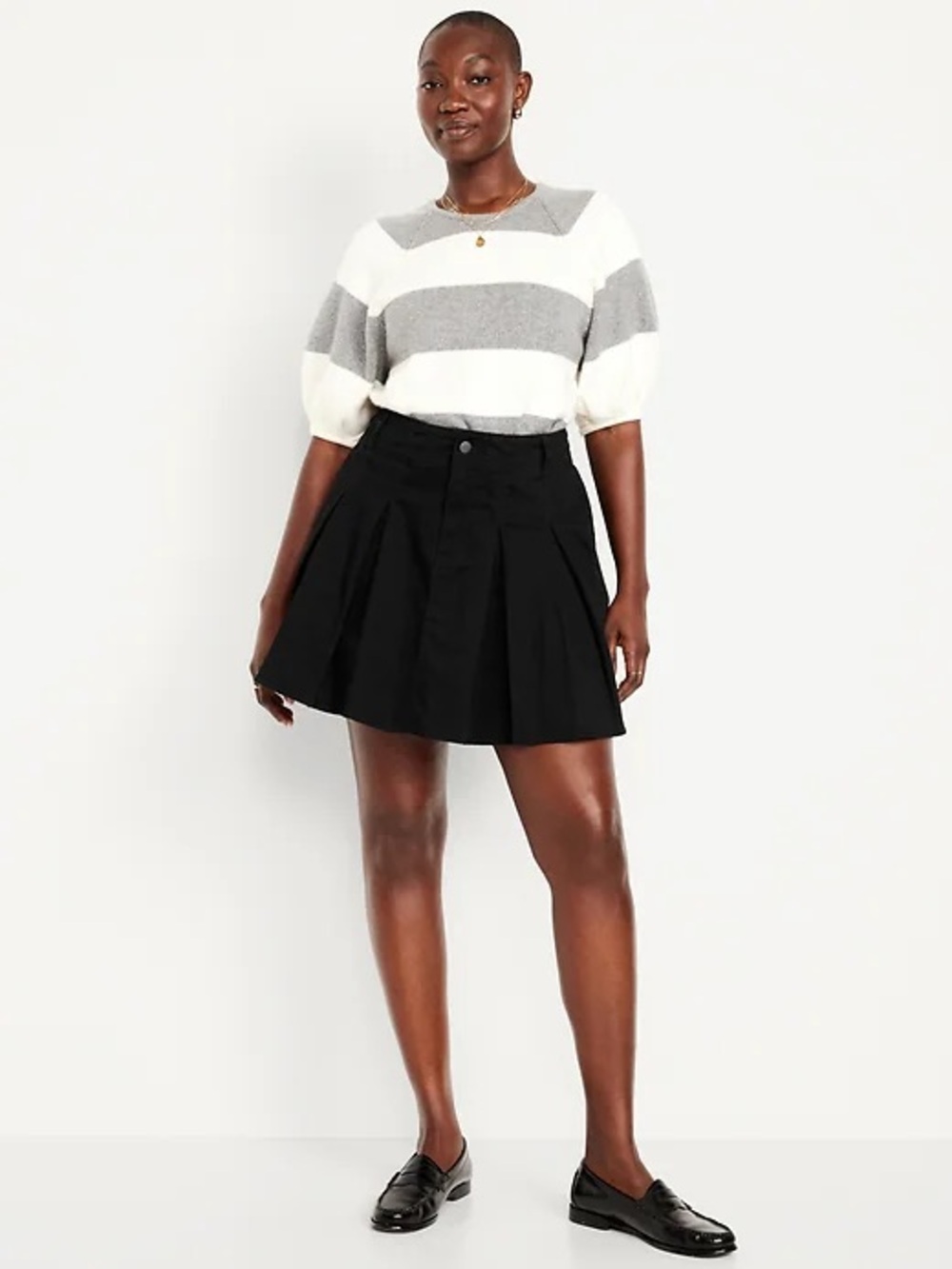NWOT Black Pleated Mini Skirt - Women's Classic Style